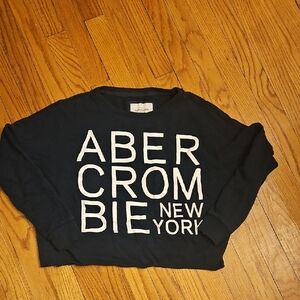 Abercrombie & Fitch Navy Blue Sweatshirt with White Lettering - Size XS So Cute!